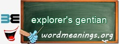 WordMeaning blackboard for explorer's gentian